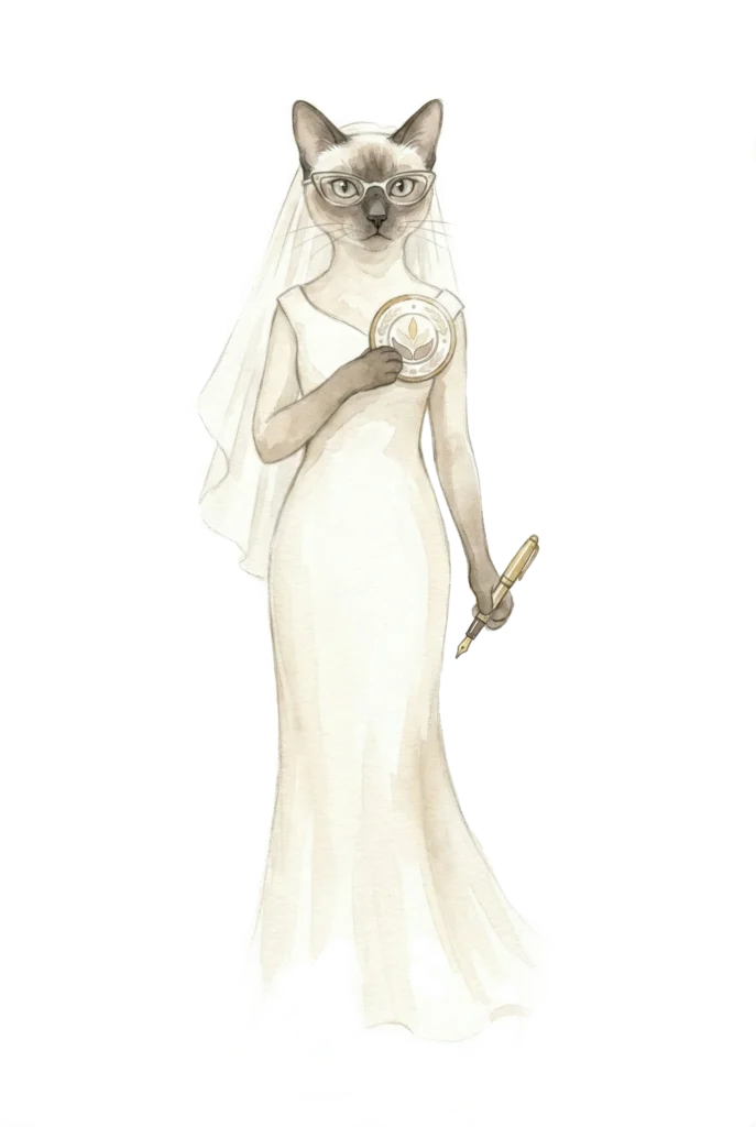 Leia the cat mascot - Professional wedding organization and seamless execution tools